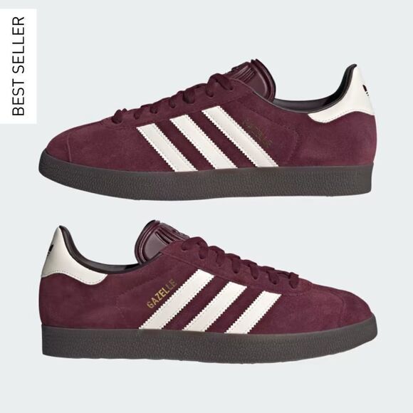 NWT Adidas Gazelle Sneakers Maroon Size Men 5.5/Women 6.5 - Picture 4 of 15